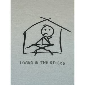 American Apparel Living in the Sticks White T Shirt Size M Medium